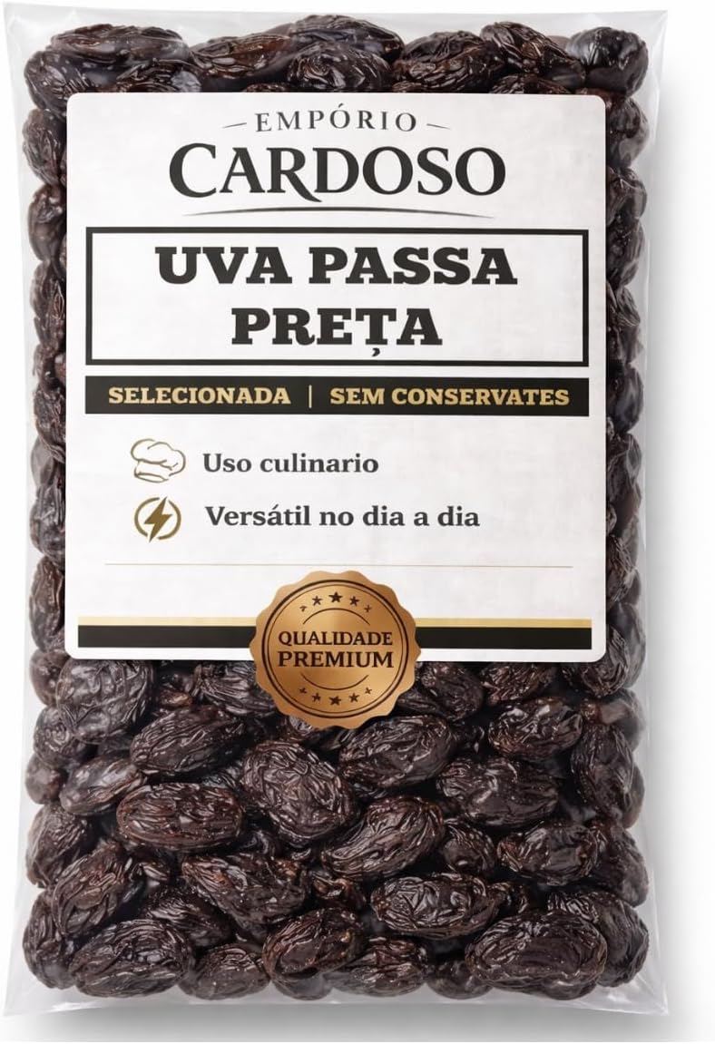 Uva Passa Preta Sem Semente Premium 1 KG