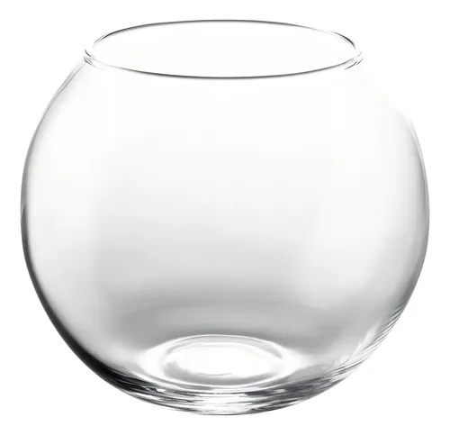 Vaso Aquário Redondo em Vidro 2,2L para Decoração e Terrário