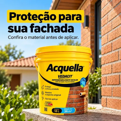 Vedacit Acquella 18L: Impermeabilizante Incolor para Fachadas