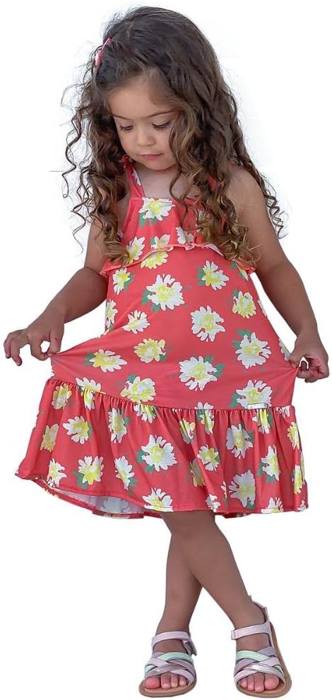 Vestido Infantil Bebê Menina Floral em Malha de Microfibra