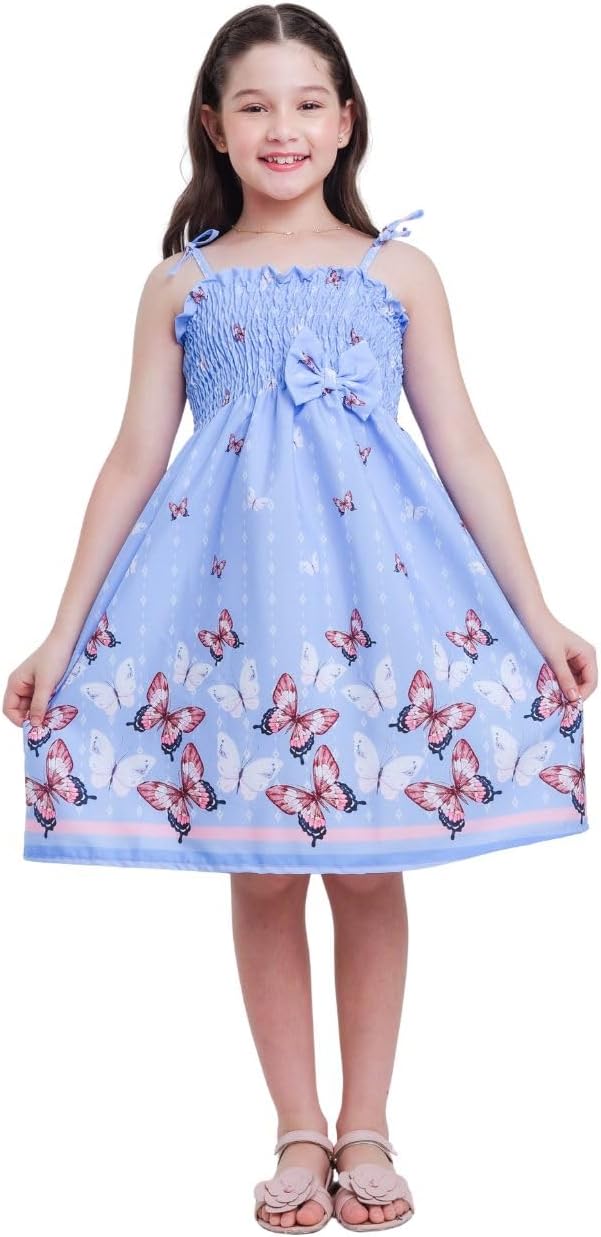 Vestido Infantil Ciganinha com Estampa de Borboletas