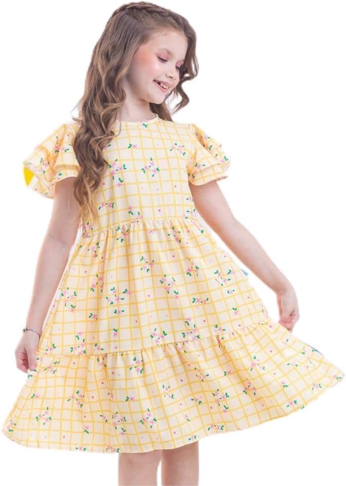 Vestido Infantil Feminino Estampado Casual e Festa