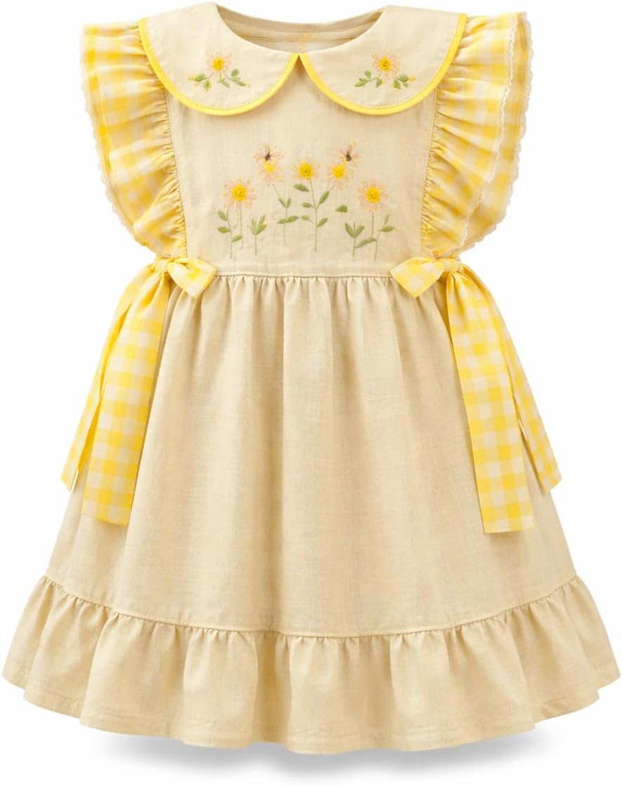 Vestido Infantil Júlia: Elegância e Bordado Floral para Ocasiões Especiais
