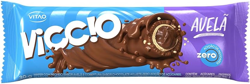 Viccio Roll Chocolate com Avelã Zero Açúcar 30g
