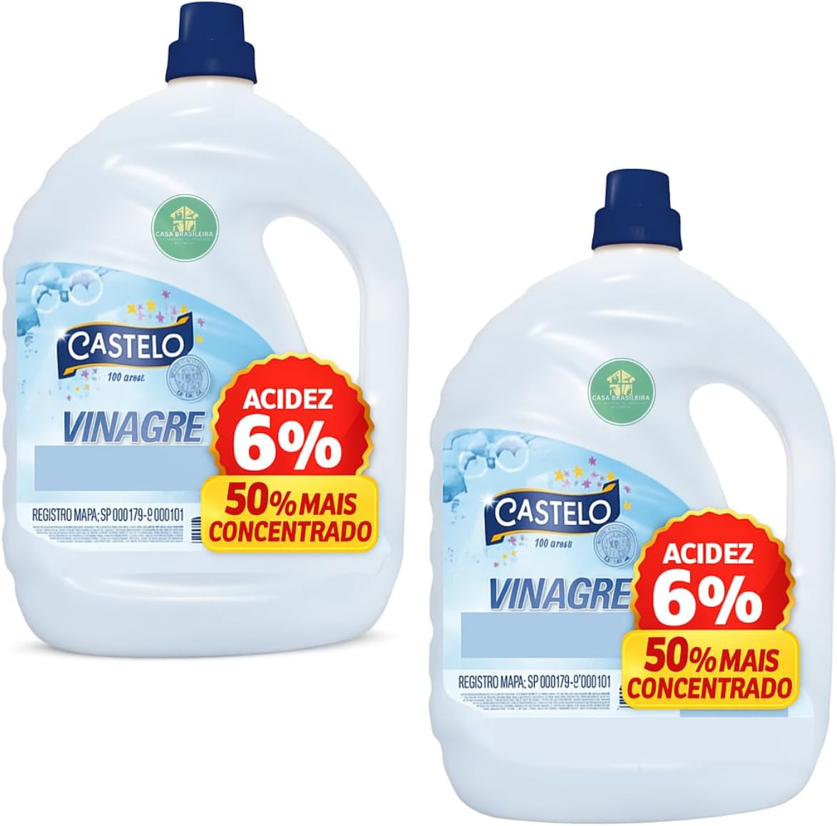 Kit Vinagre de Álcool para Limpeza 6% – 2 Galões de 5L
