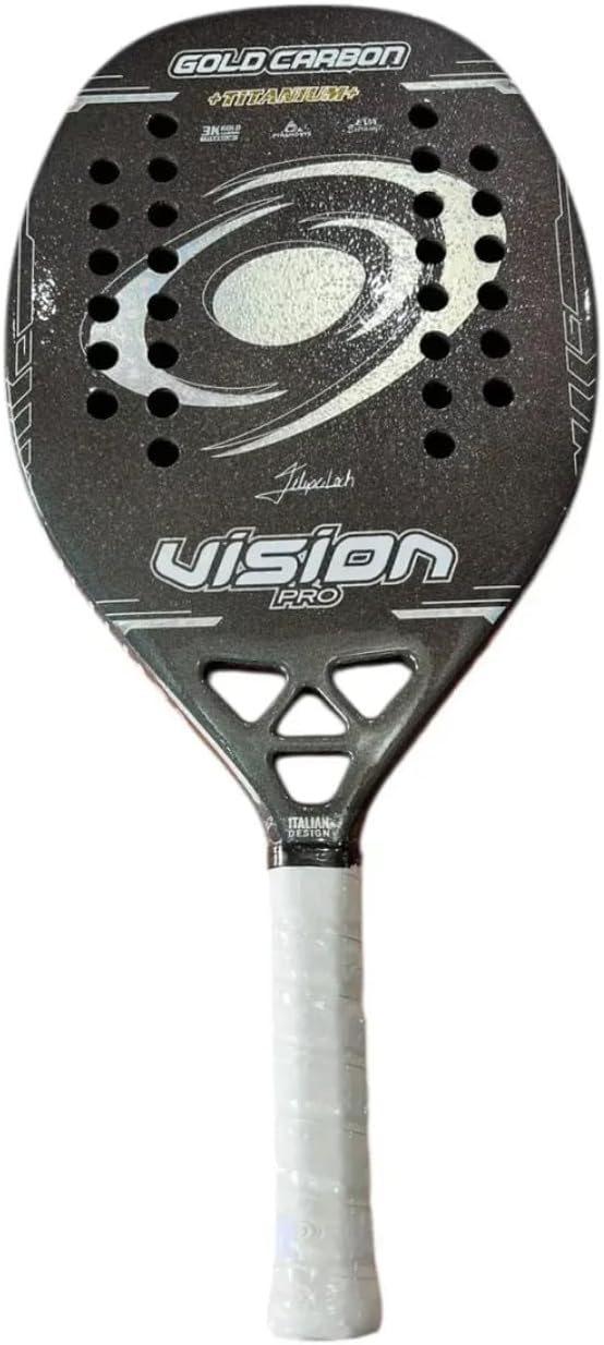 Vision Pro Gold Carbon Titanium: Raquete de Beach Tennis Premium