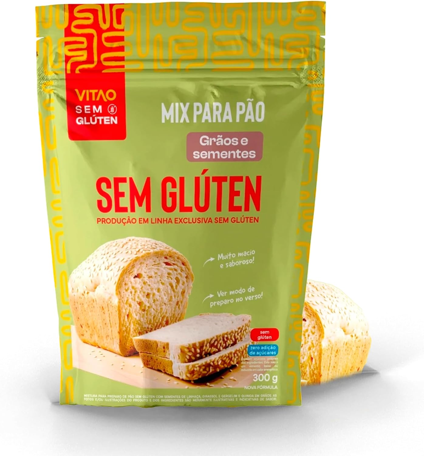 VITAO Mix para Pão Sem Glúten 300g com Grãos e Sementes