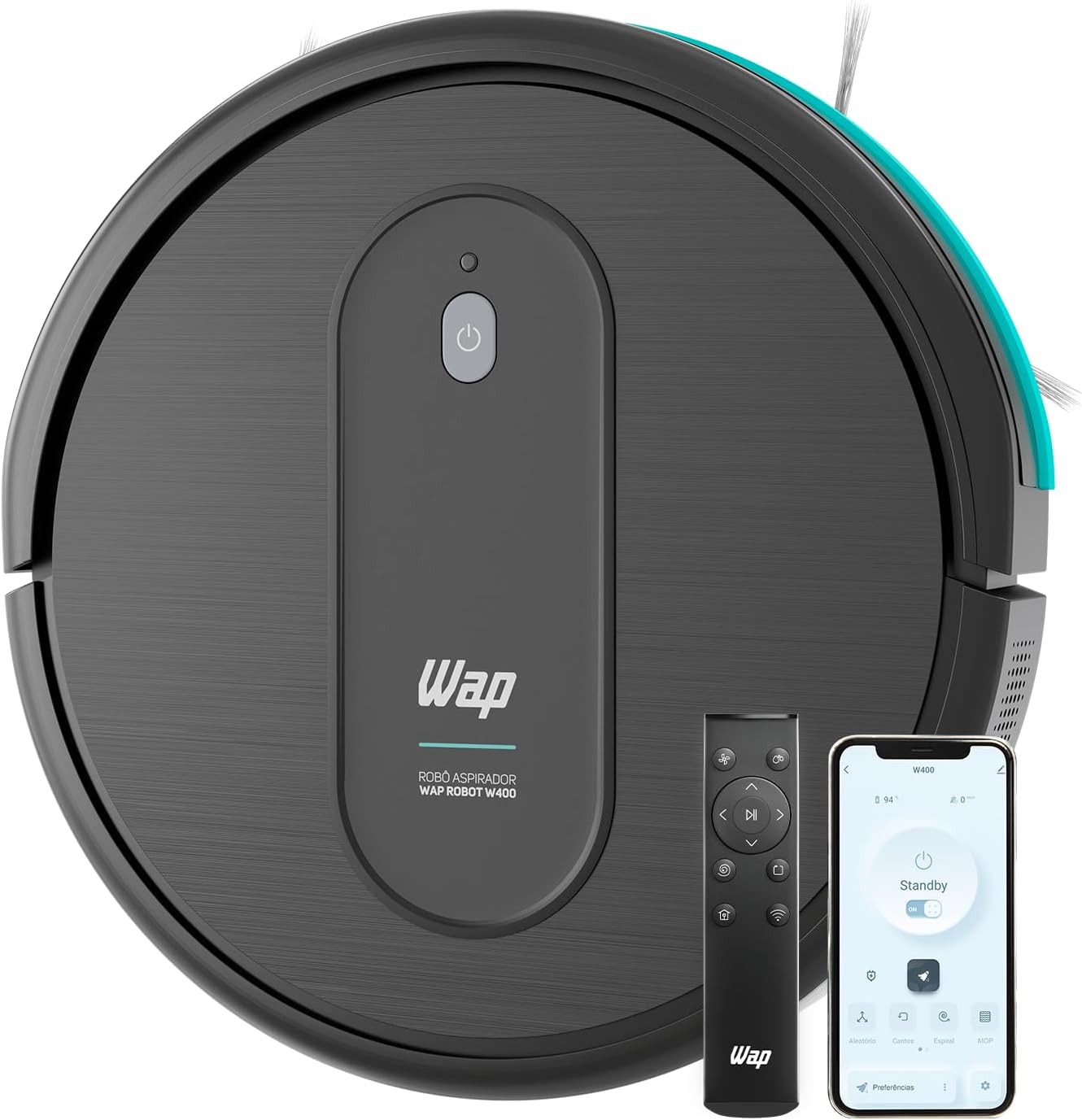 WAP ROBOT W400: Robô Aspirador 3 em 1 com Alexa e Autorrecarga