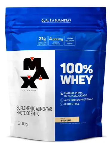 Whey Protein 900g 100% Whey Refil Max Titanium Cookies And Cream