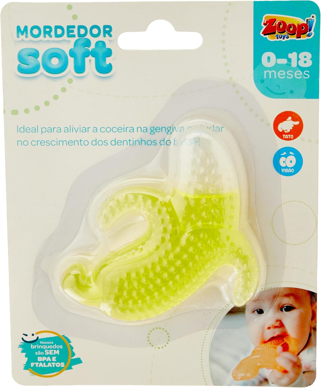 Zoop Toys Mordedor Infantil Soft Banana Amarelo: Estímulo e Alívio para o Bebê